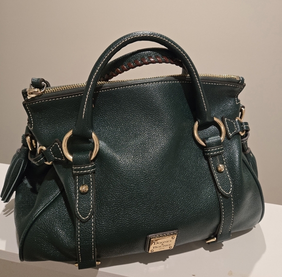 Dooney & Bourke Handbags - Dooney & Bourke Army Green Pebble Leather Satchel